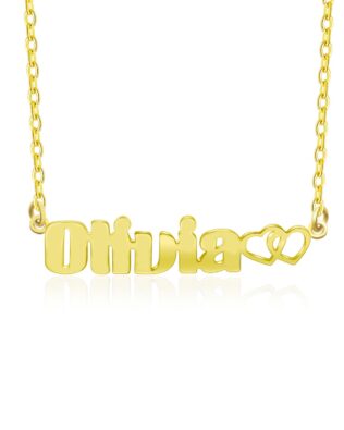 oliva name necklace 18k gold plated silver