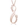 vertical infinity name necklace rose gold plated silver