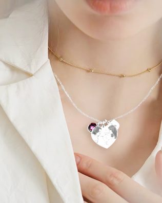 Photo Necklace Silver S925 with Birthstone