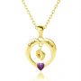 heart feet name necklace 18k gold plated