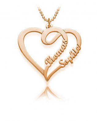 Overlapping Heart Necklace Silver S925