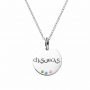 arabic disc name necklace platinum plated in silver