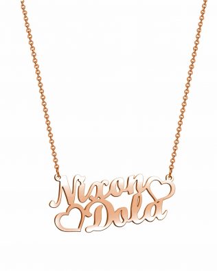 double name necklace sterling silver S925 rose gold plated