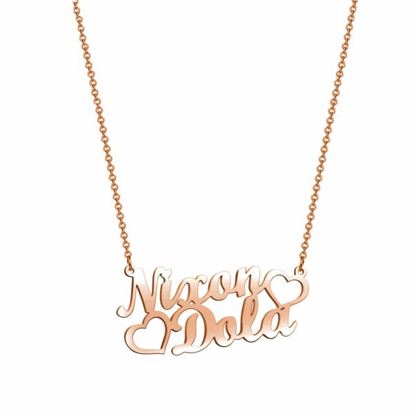 double name necklace sterling silver S925 rose gold plated