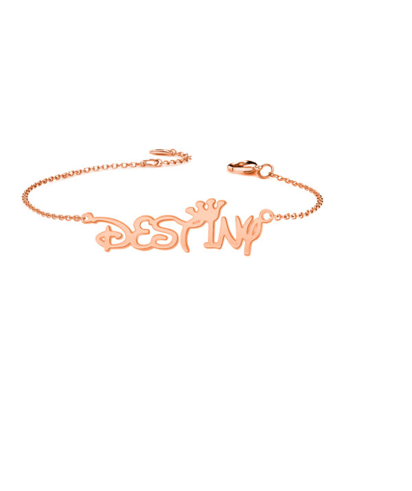 destiny style name bracelet rose gold plated