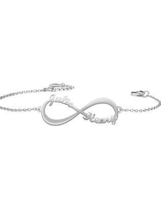 infinity double name bracelet platinum plated