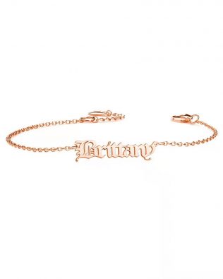 Personalized Old English Name Bracelet Silver