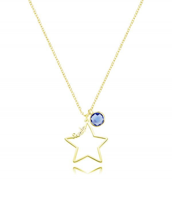 Star NN with birthstone gold