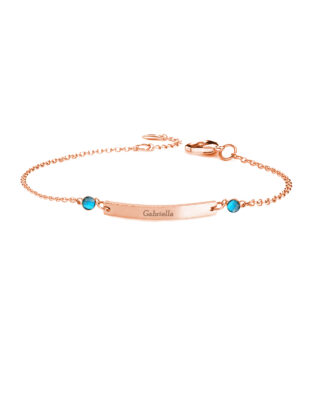 bar bracelet with 2 birthstone rose gold