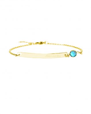 bar bracelet with birthstone gold