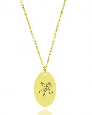 birthflower personalized necklace 18k gold plated sterling silver