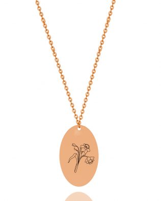 birthflower personalized necklace rose gold plated sterling silver