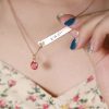 heart bar name necklace sterling silver