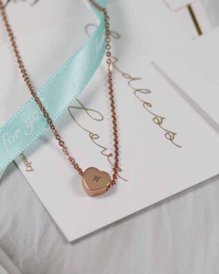 personalized initial heart tag