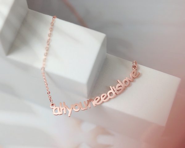 smile curve name necklace sterling silver
