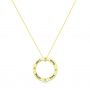 personalized circle necklace with birthstone platinum plated