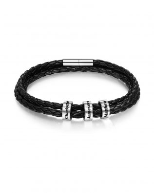 Personalized Friendship Braided Rope Name Bracelet Black
