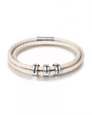 Personalized Friendship Braided Rope Name Bracelet White