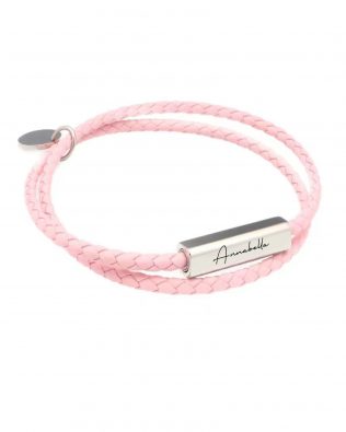 Personalized Disc Bar Name Bracelet Pink