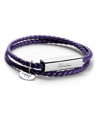 Personalized Disc Bar Name Bracelet Purple