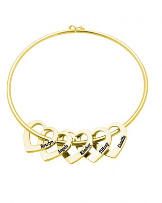 Personalized Heart-to-Heart Name Bracelet Gold 5