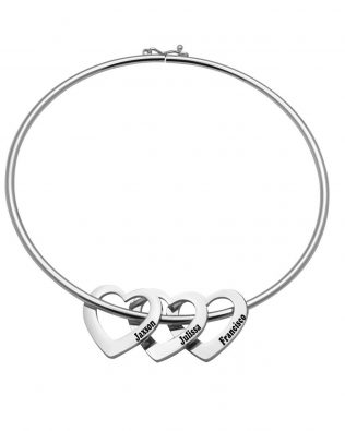 Personalized Heart-to-Heart Name Bracelet Platinum 3
