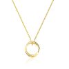 Personalized Russian Double Ring Necklace Gold