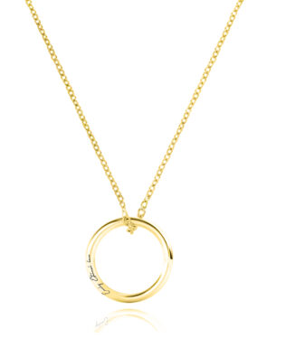 Personalized Russian Single Ring Necklace Gold
