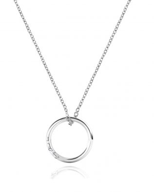 Personalized Russian Single Ring Necklace Platinum