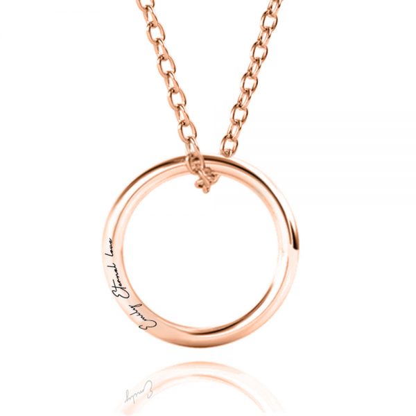 Personalized Russian Single Ring Necklace Rose Gold 1