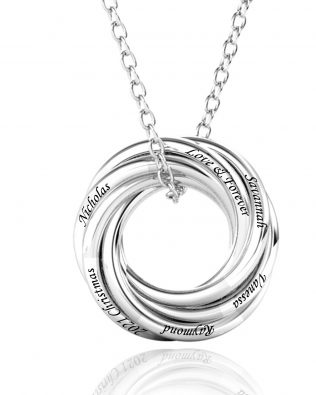 Personalized Six Russian Ring Necklace large size
