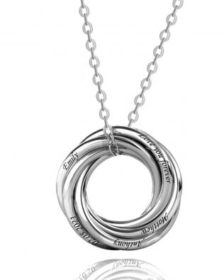 personalized five russian ring name necklace sterling silver