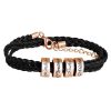 Personalized Four Beads Name Bracelet Silver Rose Gold