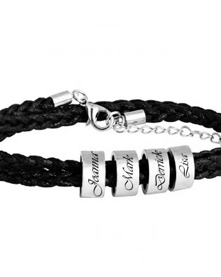 Personalized Four Beads Name Bracelet