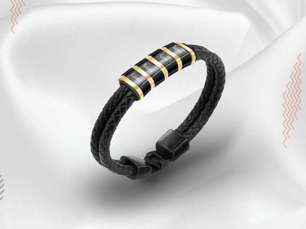 men personalised bracelet stainless steel