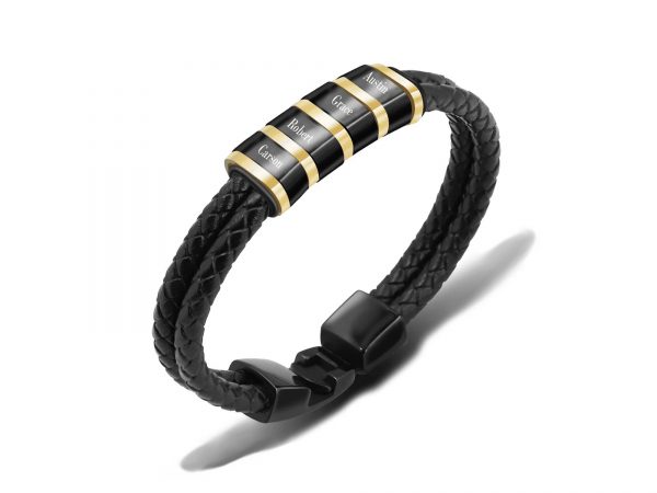 personalized layered 4 bead bracelet