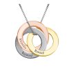 personalized lucky tricolor ring necklace platinum