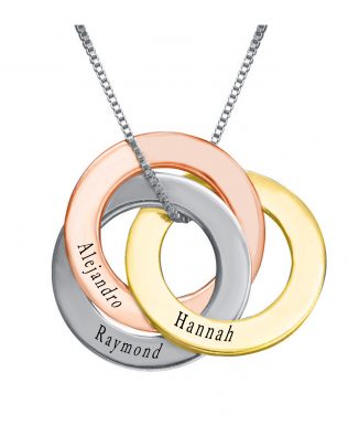 Personalized Lucky Tricolor Ring Necklace
