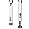 Personalized Cylinder Name Necklace Black