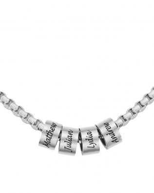 Personalized Man Beaded Necklace Platinum