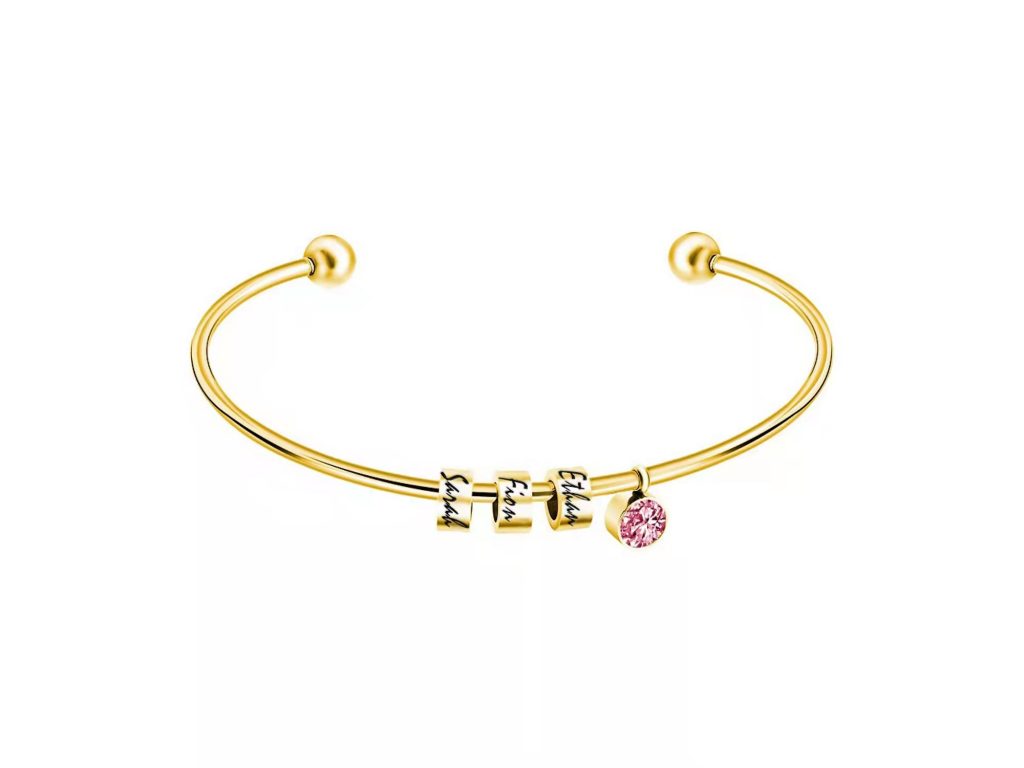 personalized skinny sparkle bracelet gold