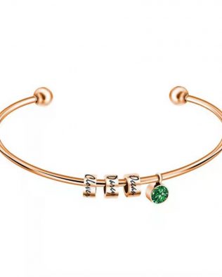 personalized skinny sparkle bracelet rose gold