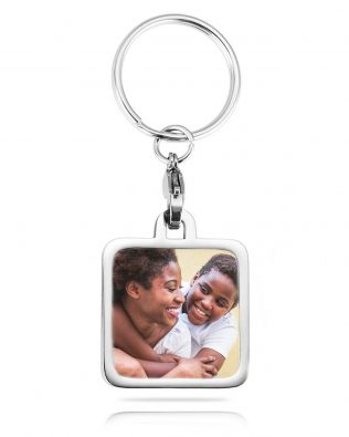 personalized square photo keychain