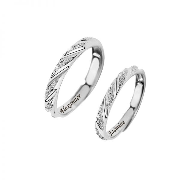 personalized sterling silver couple rings