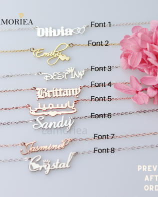 Custom Name Necklace Sterling Silver