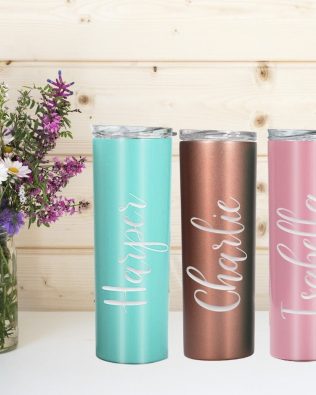 Custom Engraved Tumbler with Straw