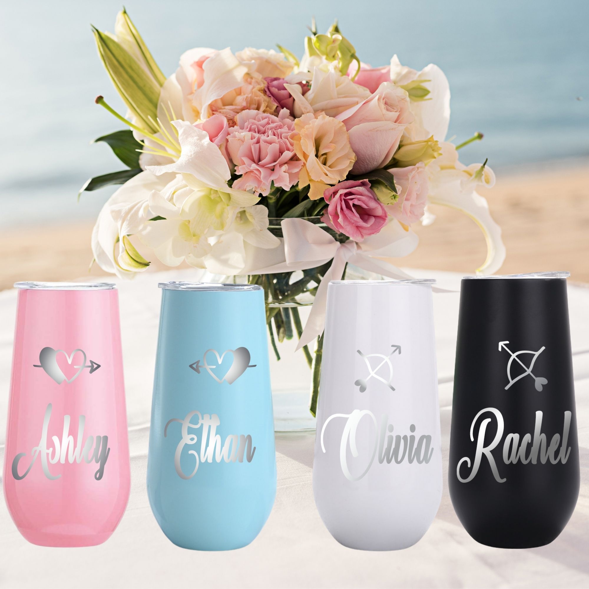 Personalized 6oz Champagne Tumbler Bridesmaid Bachelor Party